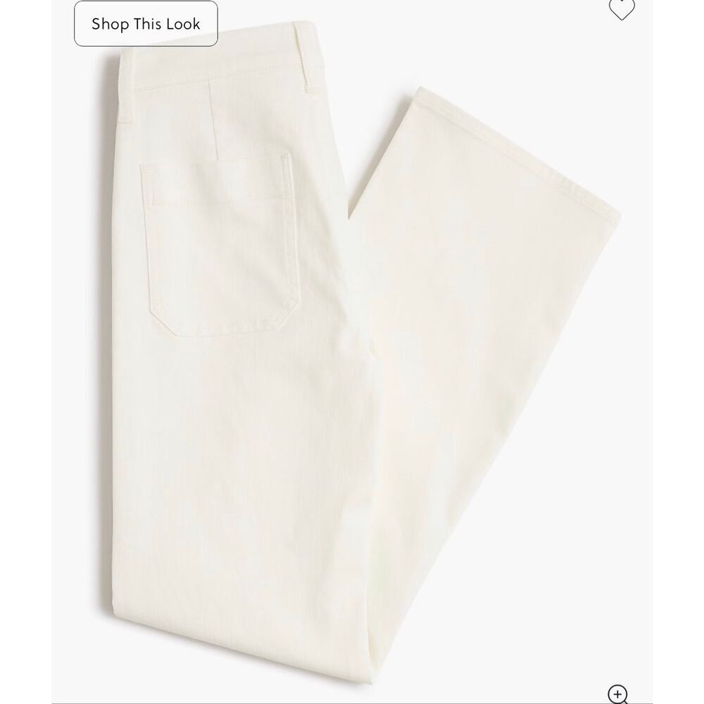 J. Crew Petite slim wide-leg Sailor jean in all-day stretch White NWT size P26 - Picture 4 of 8